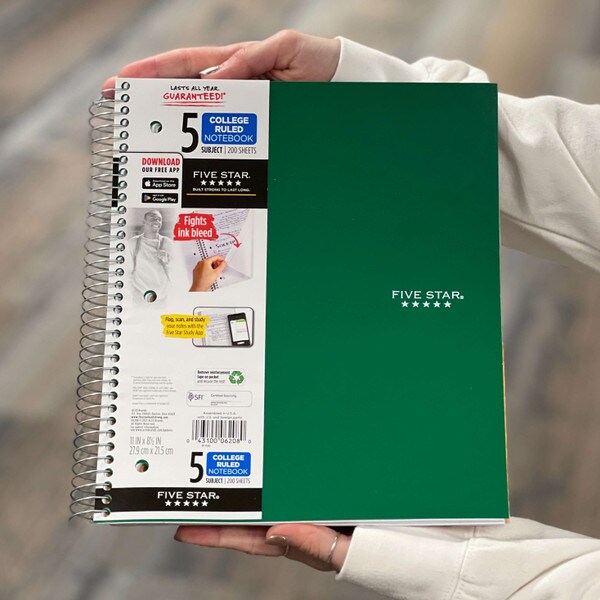 Five Star Five Subject Notebook